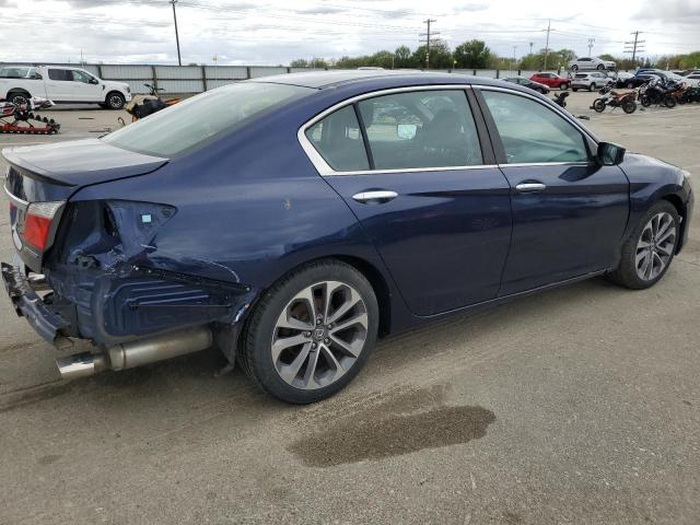 1HGCR2F56EA050373 - 2014 HONDA ACCORD SPORT BLUE photo 3