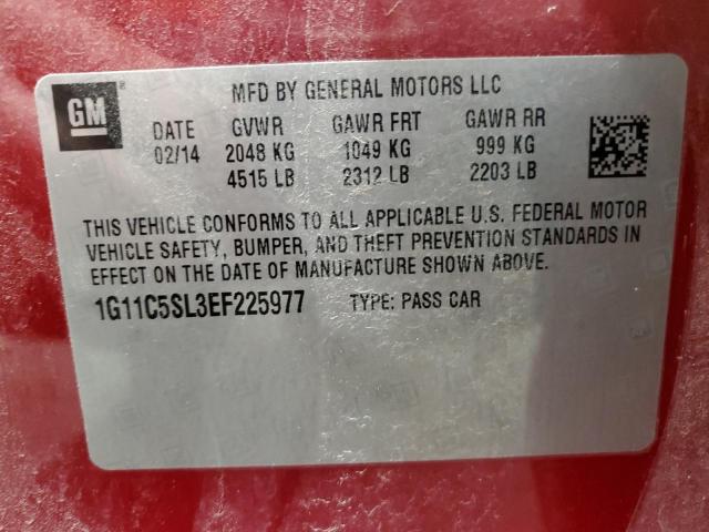 1G11C5SL3EF225977 - 2014 CHEVROLET MALIBU 1LT 红色 照片 12