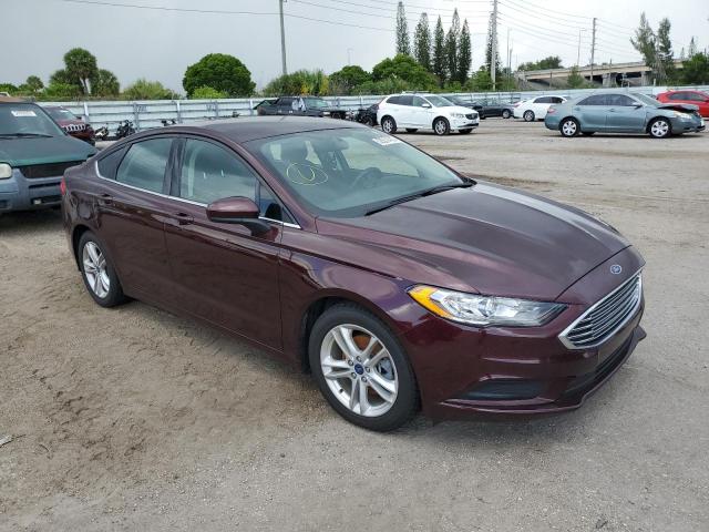 3FA6P0HD2JR223080 - 2018 FORD FUSION SE MAROON photo 4