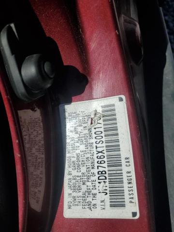 JH4DB766XTS001700 - 1996 ACURA INTEGRA SE RED photo 12