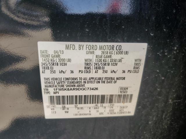 1FM5K8AR9DGC73426 - 2013 FORD EXPLORER POLICE INTERCEPTOR BLACK photo 13