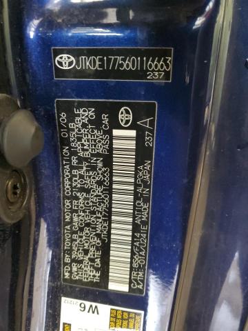 JTKDE177560116663 - 2006 TOYOTA SCION TC 蓝色 照片 12