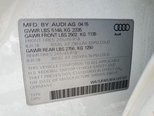 WA1UFAFLXFA124197 - 2015 AUDI A4 ALLROAD PREMIUM PLUS WHITE photo 13