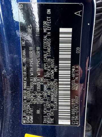 5TDJKRFH5GS232679 - 2016 TOYOTA HIGHLANDER XLE Mavi foto 10