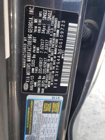 5XYPG4A34GG109723 - 2016 KIA SORENTO LX GRAY photo 13