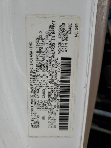 5TBRN34122S257912 - 2002 TOYOTA TUNDRA ACCESS CAB SR5 WHITE photo 12