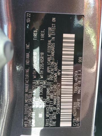 5TDKDRAH9PS002147 - 2023 TOYOTA HIGHLANDER L GRAY photo 13