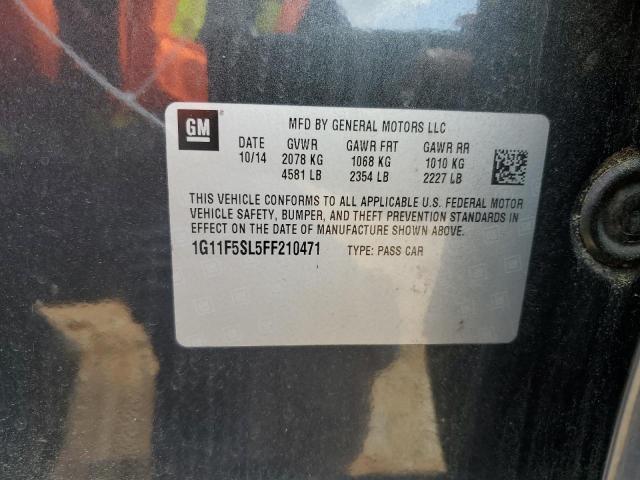 1G11F5SL5FF210471 - 2015 CHEVROLET MALIBU LTZ ნაცრისფერი ფოტო 12