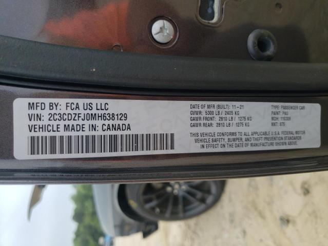 2C3CDZFJ0MH638129 - 2021 DODGE CHALLENGER R/T SCAT PACK BLACK photo 12