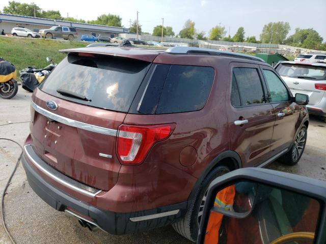 1FM5K8HT6JGA51701 - 2018 FORD EXPLORER PLATINUM MAROON photo 3