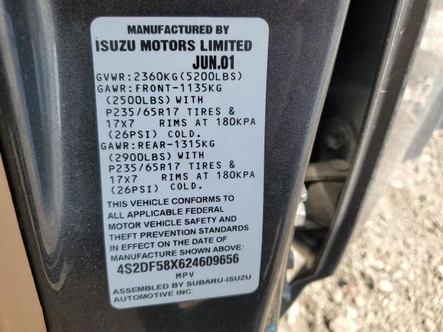 4S2DF58X624609656 - 2002 ISUZU AXIOM XS Boz foto 12