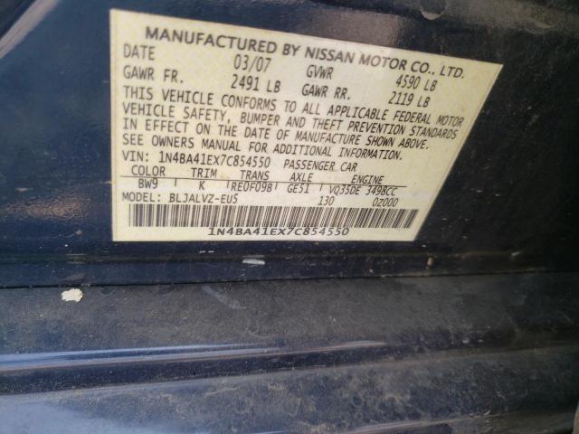 1N4BA41EX7C854550 - 2007 NISSAN MAXIMA SE/ SE BLUE photo 12