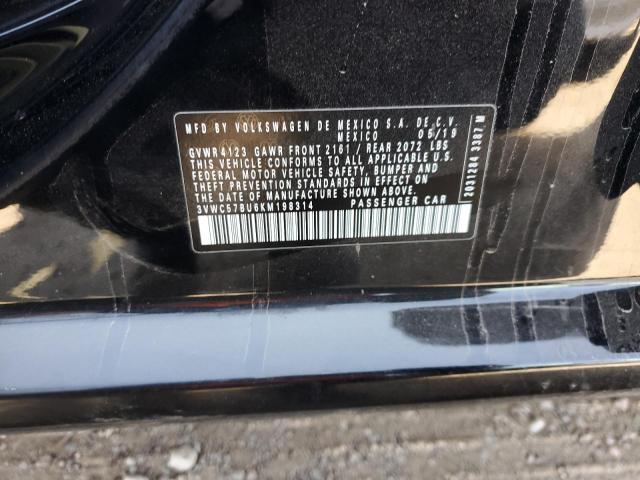 3VWC57BU6KM198314 - 2019 VOLKSWAGEN JETTA S BLACK photo 12