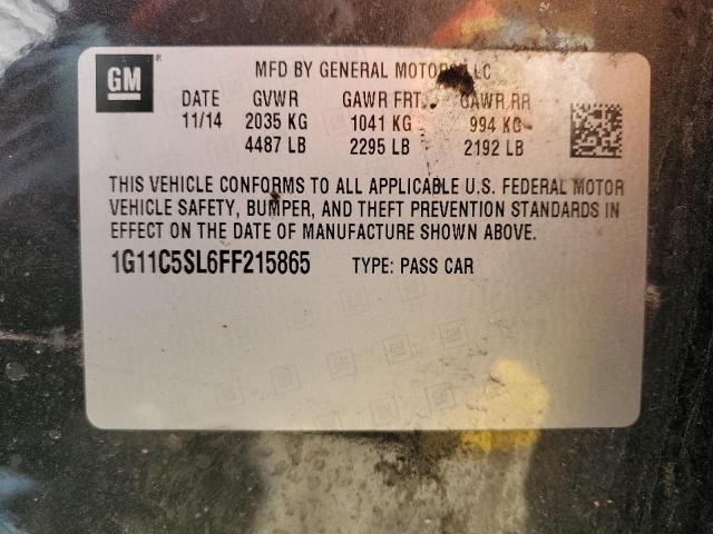 1G11C5SL6FF215865 - 2015 CHEVROLET MALIBU 1LT BLACK photo 13