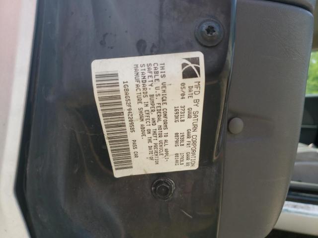 1G8AG52F94Z209585 - 2004 SATURN ION LEVEL 1 SILVER photo 12