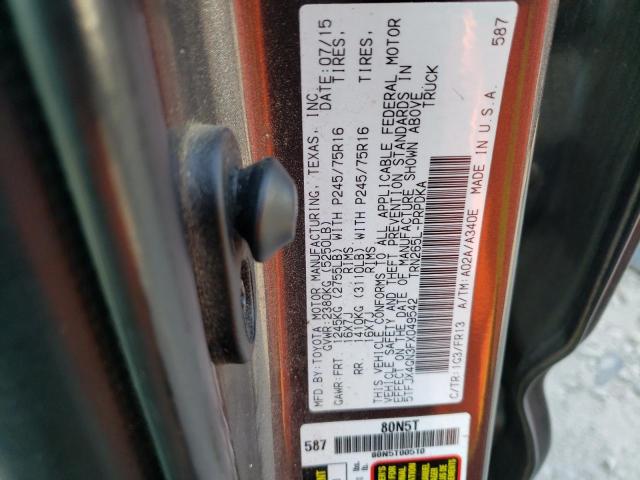 5TFJX4GN3FX049542 - 2015 TOYOTA TACOMA DOUBLE CAB PRERUNNER CHARCOAL photo 13
