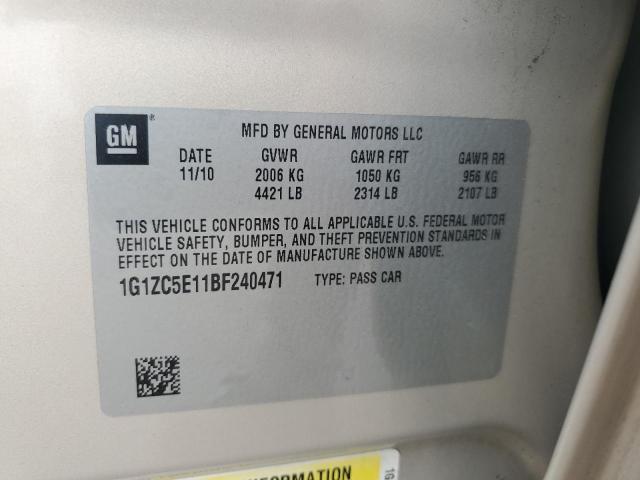 1G1ZC5E11BF240471 - 2011 CHEVROLET MALIBU 1LT 米色 照片 12