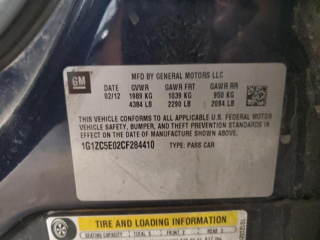 1G1ZC5E02CF284410 - 2012 CHEVROLET MALIBU 1LT BLUE photo 12