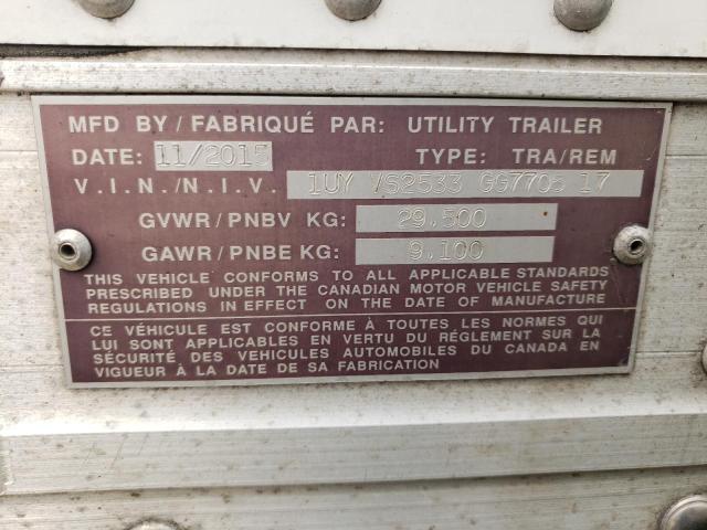 1UYVS2533GG770517 - 2016 UTILITY TRAILER WHITE photo 10