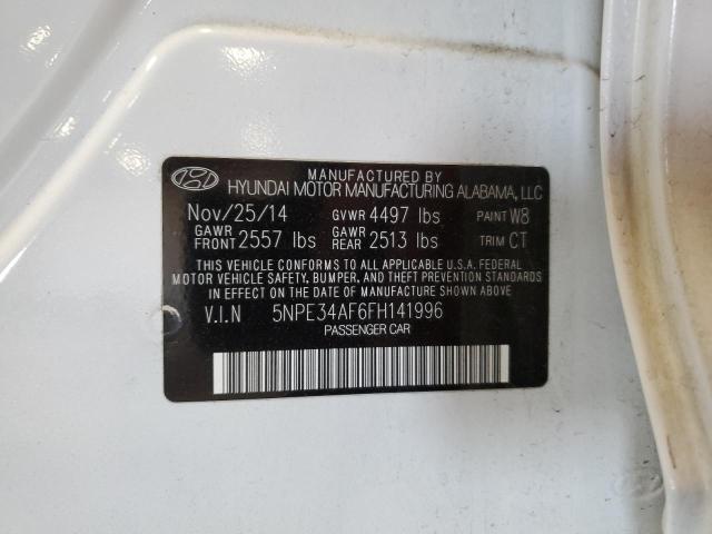 5NPE34AF6FH141996 - 2015 HYUNDAI SONATA SPORT WHITE photo 12