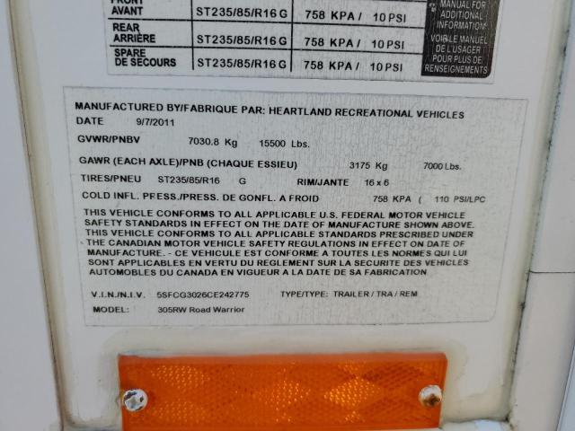 5SFCG3026CE242775 - 2012 HEARTLAND TRAILER 双色 照片 10