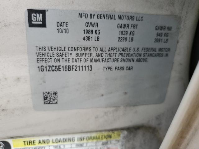 1G1ZC5E16BF211113 - 2011 CHEVROLET MALIBU 1LT Алтын фото 12