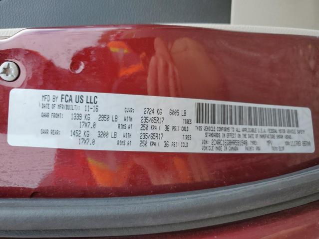 2C4RC1EG8HR591948 - 2017 CHRYSLER PACIFICA TOURING L PLUS MAROON photo 13