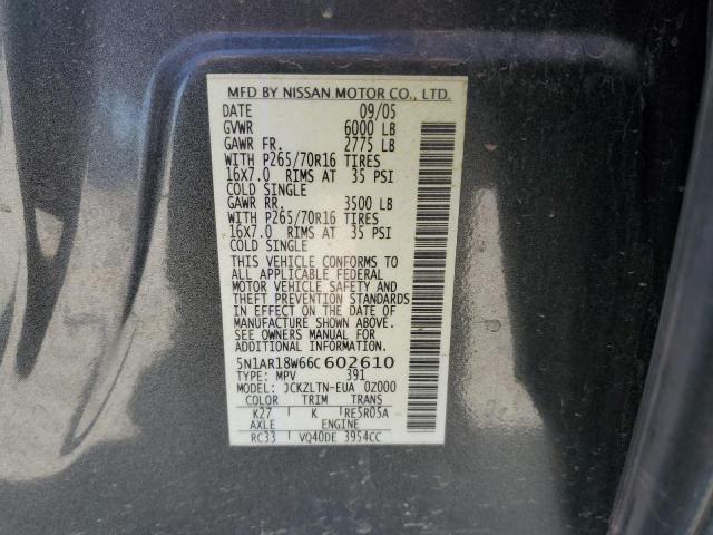5N1AR18W66C602610 - 2006 NISSAN PATHFINDER LE 灰色 照片 13