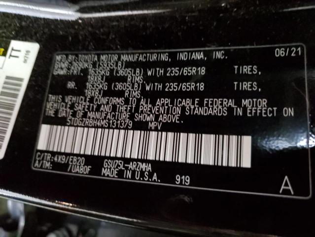 5TDGZRBH4MS131379 - 2021 TOYOTA HIGHLANDER XLE Qəhvəyi foto 13