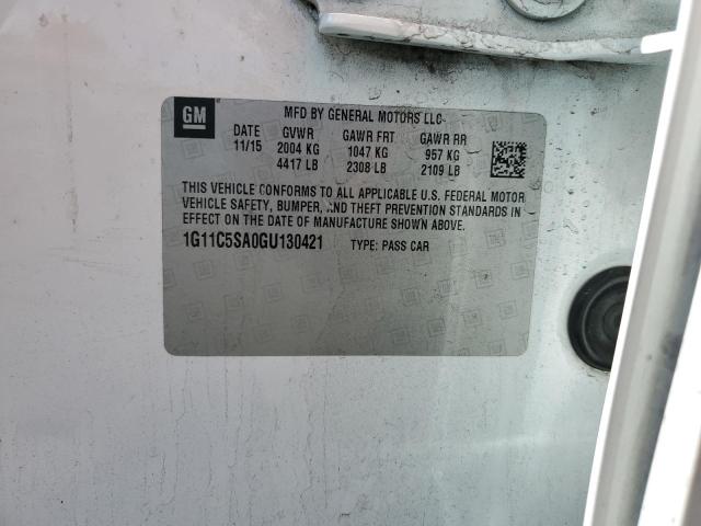 1G11C5SA0GU130421 - 2016 CHEVROLET MALIBU LIM LT 白色 照片 12