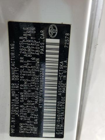 4T1BF1FK8HU802270 - 2017 TOYOTA CAMRY LE WHITE photo 13