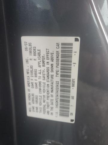 1HGCM72347A020422 - 2007 HONDA ACCORD LX GRAY photo 12