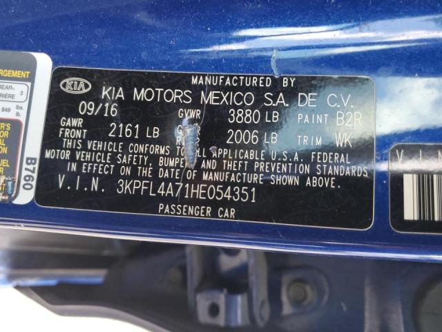 3KPFL4A71HE054351 - 2017 KIA FORTE LX BLUE photo 13