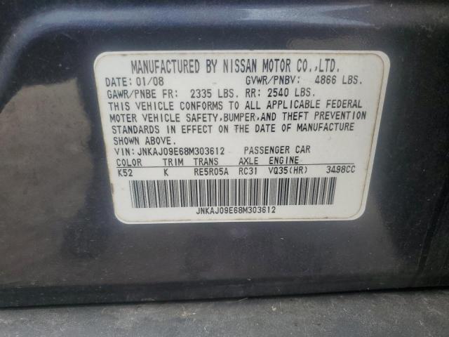 JNKAJ09E68M303612 - 2008 INFINITI EX35 BASE 蓝色 照片 13