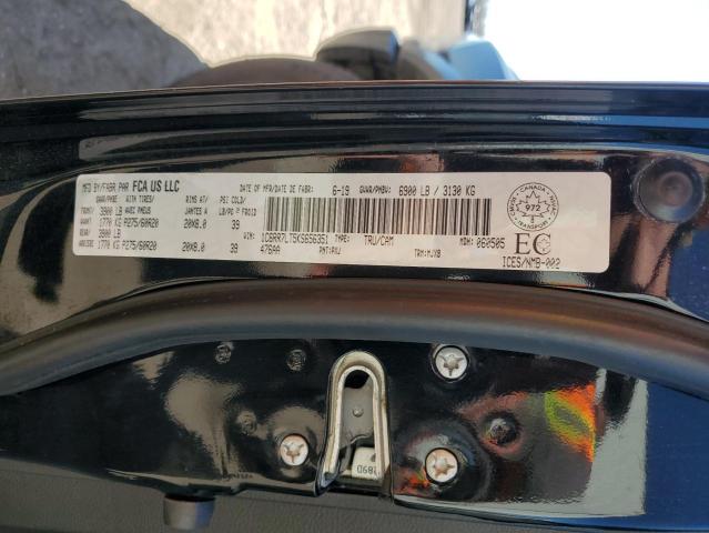 1C6RR7LT5KS656351 - 2019 RAM 1500 CLASS SLT 黑色 照片 12