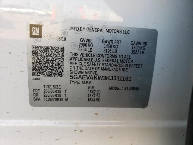 5GAEVAKW3KJ311161 - 2019 BUICK ENCLAVE ESSENCE 白色 照片 13