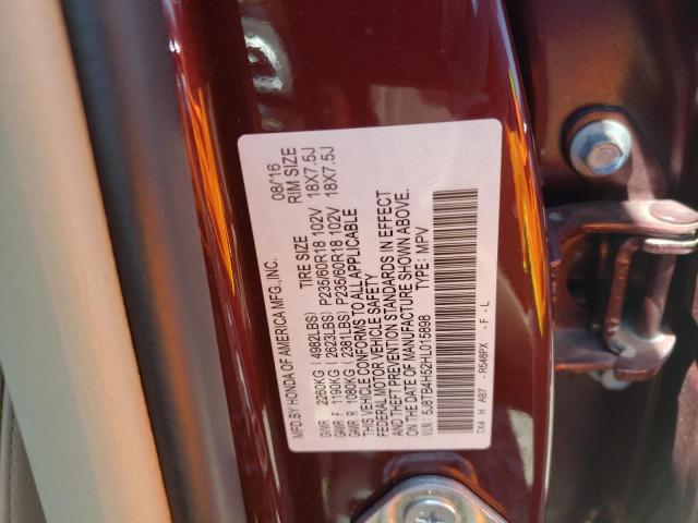 5J8TB4H52HL015898 - 2017 ACURA RDX TECHNOLOGY BURGUNDY photo 12