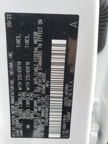 5TDGZRBHXNS591325 - 2022 TOYOTA HIGHLANDER XLE WHITE photo 13