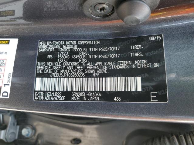 JTEBU5JR1G5280205 - 2016 TOYOTA 4RUNNER SR5/SR5 PREMIUM 石墨色 照片 13