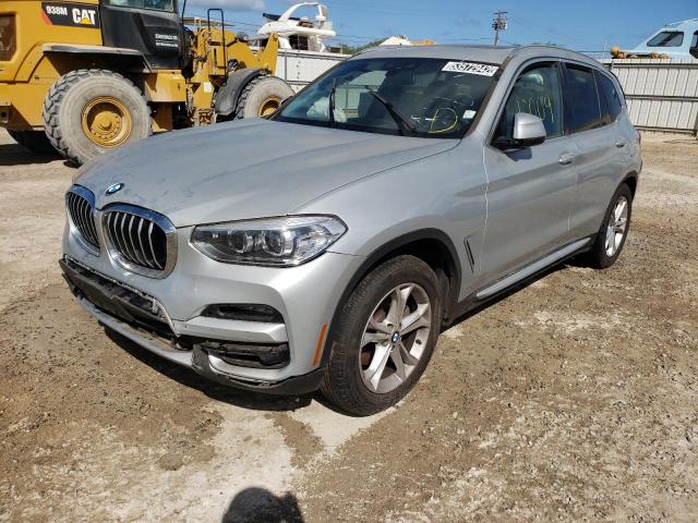 5UXTY5C05M9H33484 - 2021 BMW X3 XDRIVE30I SILVER photo 2