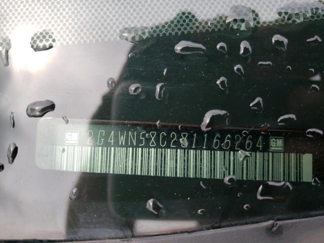 2G4WN58C281166264 - 2008 BUICK LACROSSE SUPER SERIES RED photo 10