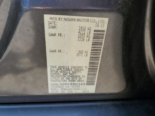 1N4AL3AP9FN880349 - 2015 NISSAN ALTIMA 2.5 CHARCOAL photo 12