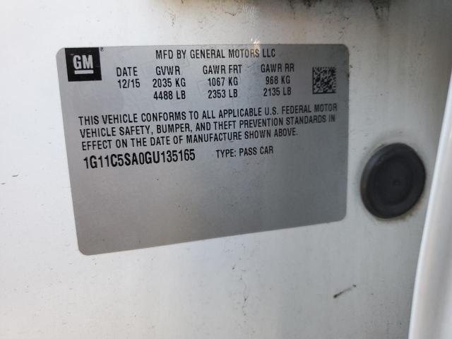 1G11C5SA0GU135165 - 2016 CHEVROLET MALIBU LIM LT Ақ фото 12