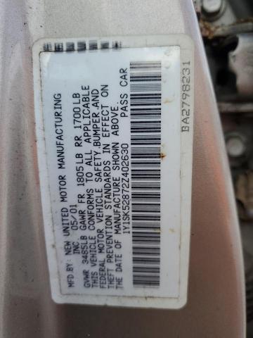 1Y1SK52872Z402630 - 2002 CHEVROLET GEO PRIZM BASE BEIGE photo 13