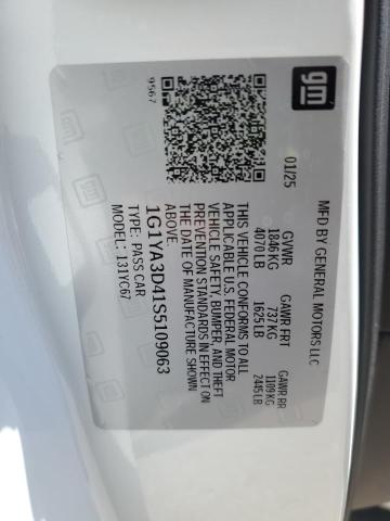 1G1YA3D41S5109063 - 2025 CHEVROLET CORVETTE STINGRAY 1LT WHITE photo 13