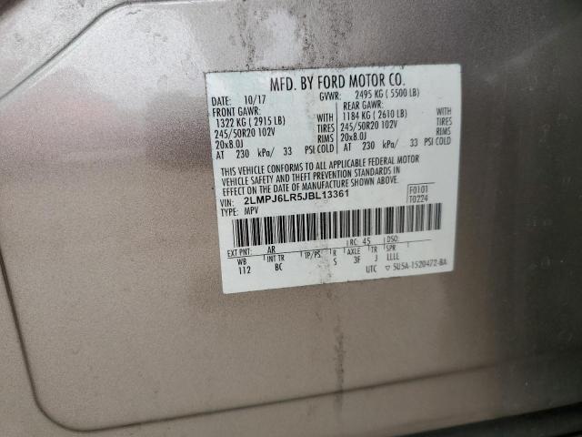 2LMPJ6LR5JBL13361 - 2018 LINCOLN MKX RESERVE بيج صورة 13