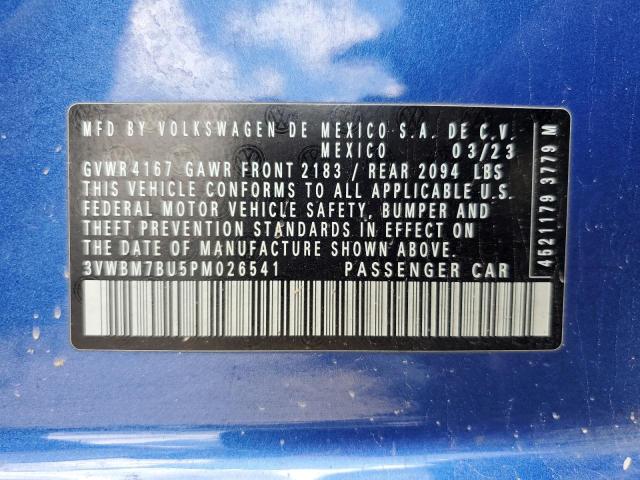 3VWBM7BU5PM026541 - 2023 VOLKSWAGEN JETTA SPORT BLUE photo 13