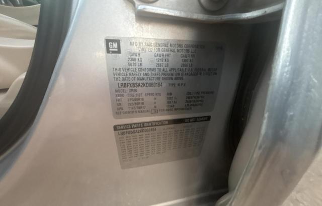 LRBFXBSA2KD060184 - 2019 BUICK ENVISION PREFERRED SILVER photo 10