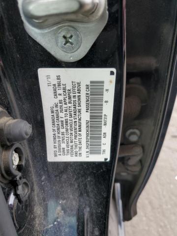 2HGFB2F90CH536762 - 2012 HONDA CIVIC EXL შავი ფოტო 12