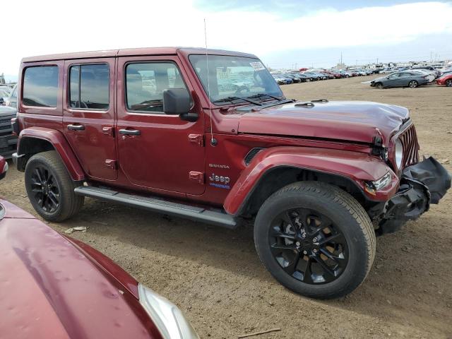 1C4JJXP62MW643408 - 2021 JEEP WRANGLER SAHARA 4XE BURGUNDY photo 4